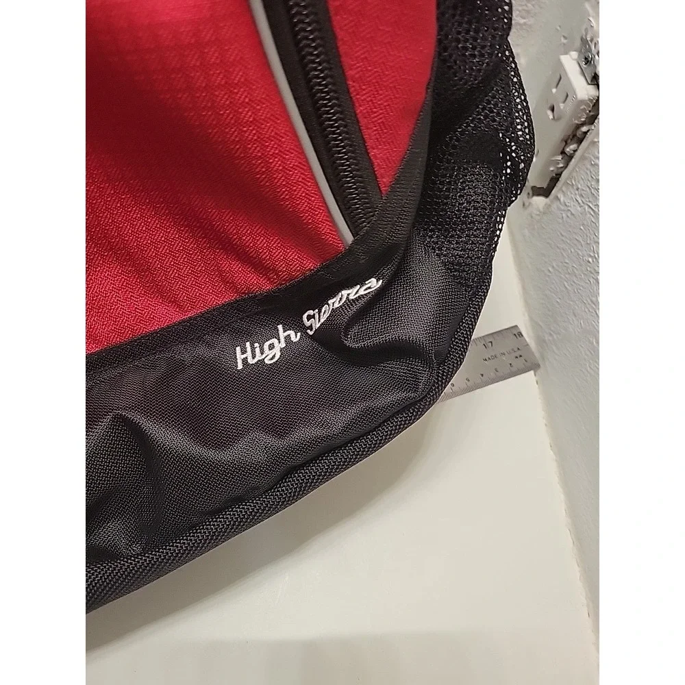 High Sierra Red Black Backpack Book School Travel Hiking Daypack‎ Multi Pocket